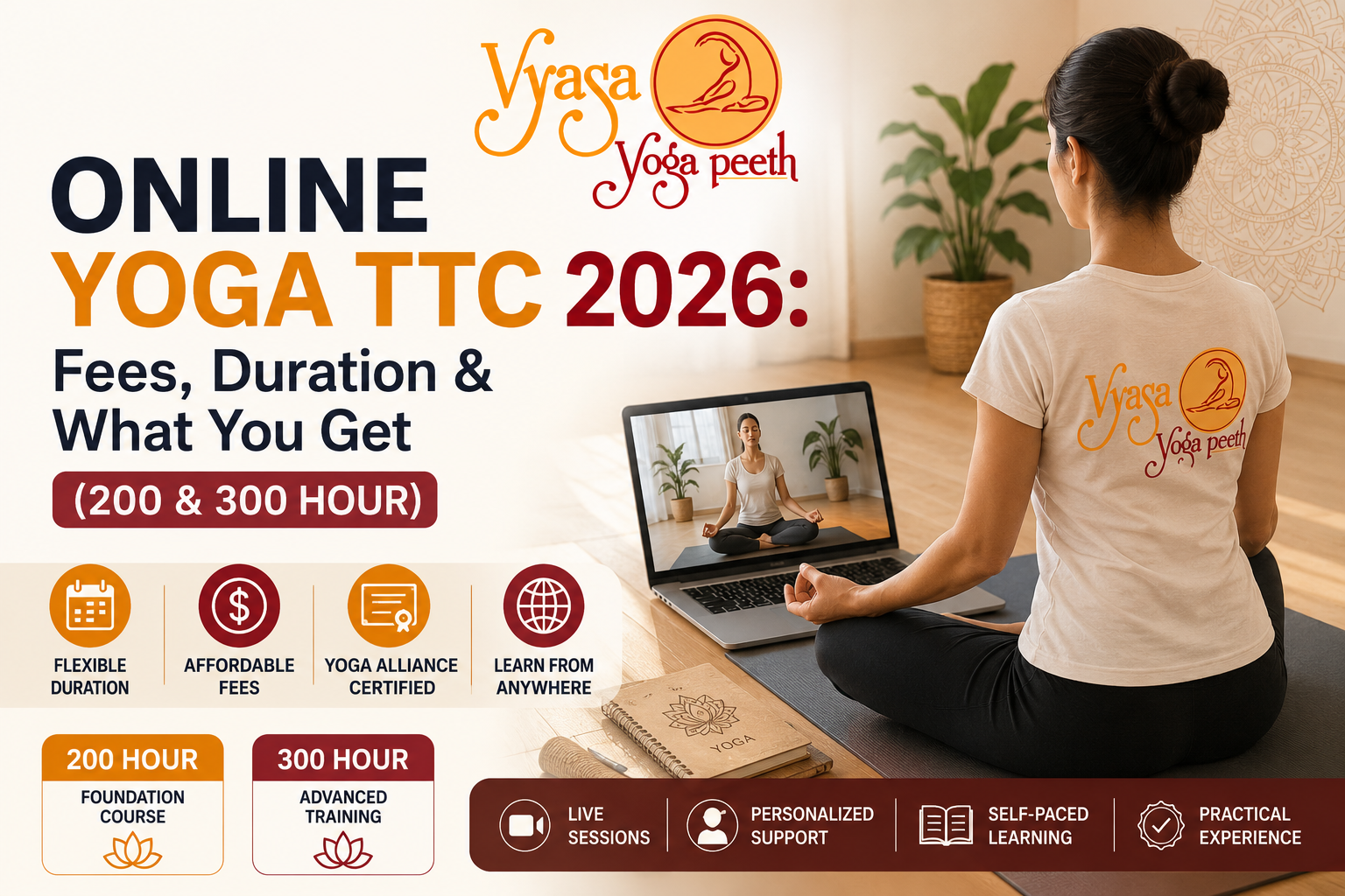 Online Yoga TTC 2026: Fees, Duration & What You Get Online Yoga TTC 2026: Fees, Duration & What You Get